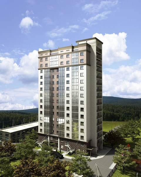 многоквартирного многоэтажного пятнадцати этажного жилого дома подземная парковка город Артём