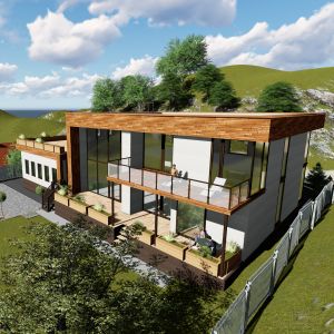 частного жилого дома в стиле конструктивизм